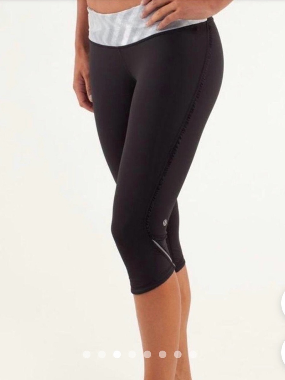 Lululemon Run Fast And Free Crop - Black Blazer Fossil - Women’s Size 8